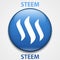 Steem Coin cryptocurrency blockchain icon. Virtual electronic, internet money or cryptocoin symbol, logo