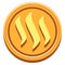 Steem Icon On Golden Coin Isolated
