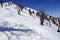 Steep angled slopes on mountain showing avalanche terrain