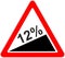 Steep ascent road sign