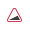 Steep ascent warning traffic sign flat icon