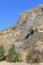 Steep basalt cliff in Central Washington in fall