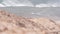 Steep cliff or bluff, California coast, Torrey Pines. Ocean sea waves from above