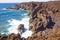 Steep coast near Los Hervideros in Lanzarote, Canary Islands, Spain