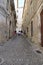 Steep cobble street in Coimbra
