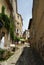 Steep cobbled street at world-famous St Emilion, France