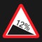 Steep descent sign flat icon