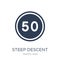 steep descent sign icon. Trendy flat vector steep descent sign i