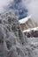 Steep ice wall at glacier tongue, Himalayas, Nepal