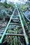 Steep ladder on a forest hiking path