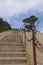 Steep ladder in Sacred taoist mountain Mount Huashan, popular touristic place with five main peaks, China