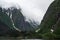 Steep mountains and deep valley in Tracy Arm Fjord, Alaska