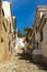 A steep narrow lane typical of the Albaycin district, Granada, Spain