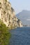 Steep rocks on lakeside, near Riva del Garda, Italy