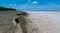 The steep shore of a dry salt lake near the Tuzla estuary