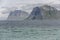 Steep slopes of Vastagoya island western coast, from near Myrland ,  Lofoten, Norway