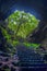 Steep staircase leading to gruta das torres cave at Pico island,