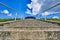 Steep stairway up to a monument to the flight pioneer Otto Lilienthal.