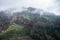 Steep terraced fields near Monte in Madiera