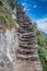 Steep trail leading to Machu Picchu mountain