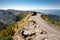 Steep turn of a road in mountainns of Madeira