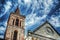 Steeple and facade of San Paolo church in Pistoia