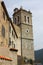 Steeple of Mosset village in Pyrenees