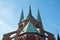Steeples of St. Mary\'s Church in Luebeck, Germany
