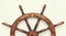 Steering hand wheel ship on white background