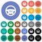 Steering wheel airbag round flat multi colored icons