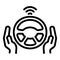 Steering wheel driverless icon, outline style
