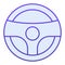 Steering wheel flat icon. Driver steering wheel with signal blue icons in trendy flat style. Car part gradient style