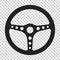 Steering wheel icon. Vector illustration on isolated transparent