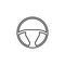 Steering wheel line icon, car and navigation