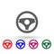 Steering wheel multi color icon. Simple glyph, flat vector of car repear icons for ui and ux, website or mobile application
