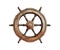 Steering wheel of an old ship wooden. Vector illustration desing