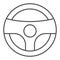 Steering wheel thin line icon. Driver steering wheel with signal vector illustration isolated on white. Car part outline