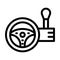Steering Wheel Vector Thick Line Icon For Personal And Commercial Use