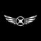 Steering with wings. Logo design, Car steering logo design incorporated with wings