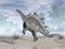 Stegosaurus dinosaur in the desert - 3D render