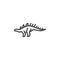 Stegosaurus dinosaur line icon