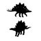 Stegosaurus dinosaur vector silhouettes