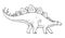 Stegosaurus herbivorous dinosaur illustration on white background