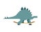 Stegosaurus on skateboard. Dino Skateboarder. Prehistoric lizard monster riding longboard