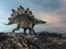 Stegosaurus walking on the hill - 3D render