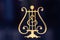 Steinway & Sons logo on black pianoforte