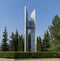 Stele on the embankment in honor of the arrival in Samara in 1889 of the Ulyanov family. Samara