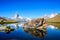 Stellisee - beautiful lake with reflection of Matterhorn - Zermatt, Switzerland