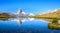 Stellisee - beautiful lake with reflection of Matterhorn - Zermatt, Switzerland