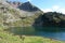 Stellune Lake. Lagorai mountain range in the eastern Alps in Trentino, Italy